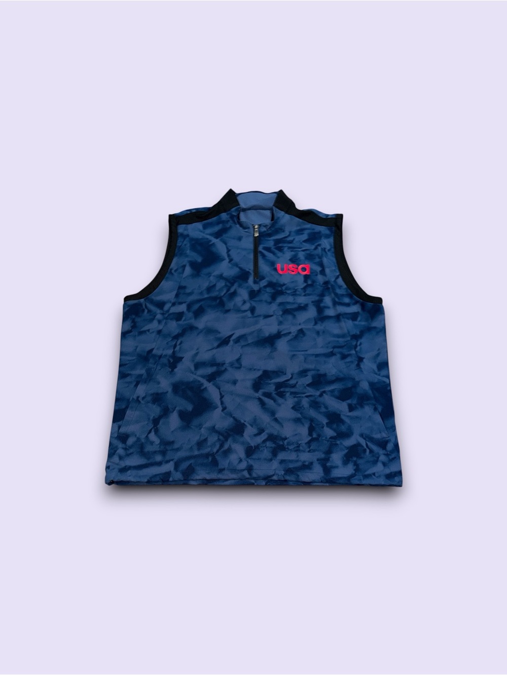 Adidas Simple Green Golf Vest Mens 2XL Team USA Golf 1/4 Zip Blue